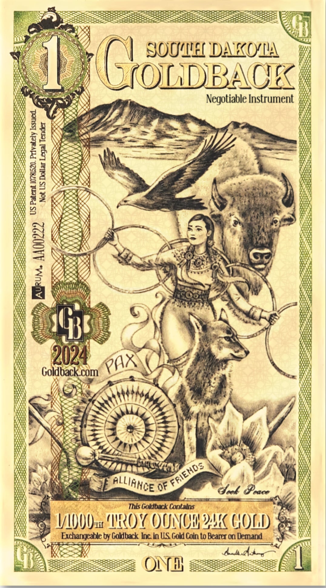 1 South Dakota Goldback ( 2024)